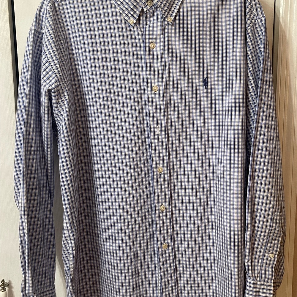 Ralph Lauren Men's Blake 100% TWO-PLY Cotton Long Sleeve Button Down Shirt L